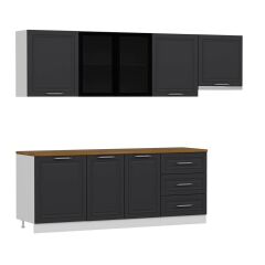 Minar 270 Cm Mbr C+Alm. Cam Mutfak Dolabı Byz Ant 270-Mcacba2