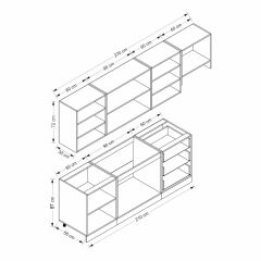 Minar 270 Cm Mbr C+Alm. Cam Mutfak Dolabı Byz Ant 270-Mcacba2