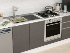 Alvinka 305X210 Cm High Gloss Mutfak Dolabı M-E90S50S45-3 High Gloss | Antrasit - Suntalam