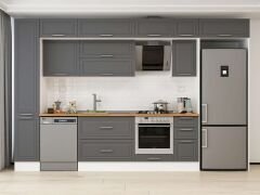 Alvinka 360X240 Cm Klasik Mebran Mutfak Dolabı Mbb-E80B40S40-2 Mebran | Antrasit - Suntalam