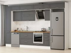 Alvinka 360X240 Cm Klasik Mebran Mutfak Dolabı Mbb-E80B40S40-2 Mebran | Antrasit - Suntalam