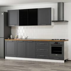 Minar 270 Cm Mbr C+Alm. Cam Mutfak Dolabı Byz Ant 270-Mcacba3