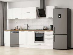 Alvinka 295X210 Cm Klasik Mebran Mutfak Dolabı M-E90S40S45-2 Mebran | Beyaz - Suntalam