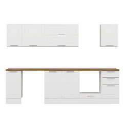 Alvinka 295X210 Cm Klasik Mebran Mutfak Dolabı M-E90S40S45-2 Mebran | Beyaz - Suntalam