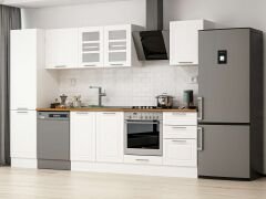 Alvinka 310X210 Cm Klasik Mebran Mutfak Dolabı Beyaz Beyaz Mb-E90B50S50-3