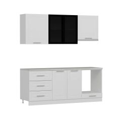 Minar 200 Cm Mbr C + Alm. Füme Cam Mutfak Dolabı Byz 200-Mcacb1