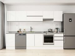 Alvinka 310X210 Cm High Gloss Mutfak Dolabı M-E90S50S50-1 High Gloss | Beyaz - Suntalam