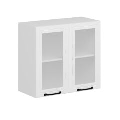 Alvinka Mutfak Modül Mbr_A Üst 2Dk1R 80-H72Cm Dolap Cam Beyaz Beyaz Mdf