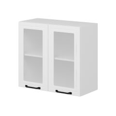 Alvinka Mutfak Modül Mbr_A Üst 2Dk1R 80-H72Cm Dolap Cam Beyaz Beyaz Mdf