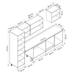 Alvinka 320X210 Cm Klasik Mebran Mutfak Dolabı Beyaz Beyaz Mb-E90B50S60-2