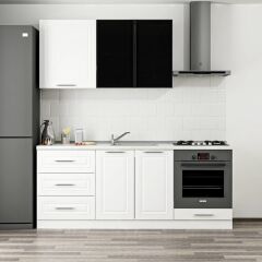 Minar 200 Cm Mbr C + Alm. Füme Cam Mutfak Dolabı Byz 200-Mcacb3