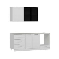 Minar 200 Cm Mbr C + Alm. Füme Cam Mutfak Dolabı Byz 200-Mcacb3