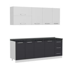 Minar 220 Cm Mutfak Dolabı Beyaz Antrasit 220-A2