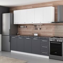 Minar 220 Cm Mutfak Dolabı Beyaz Antrasit 220-A3