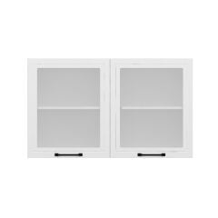 Alvinka Mutfak Modül Mbr_A Üst 2Dk1R 120-H72Cm Dolap Cam Beyaz Beyaz Suntalam